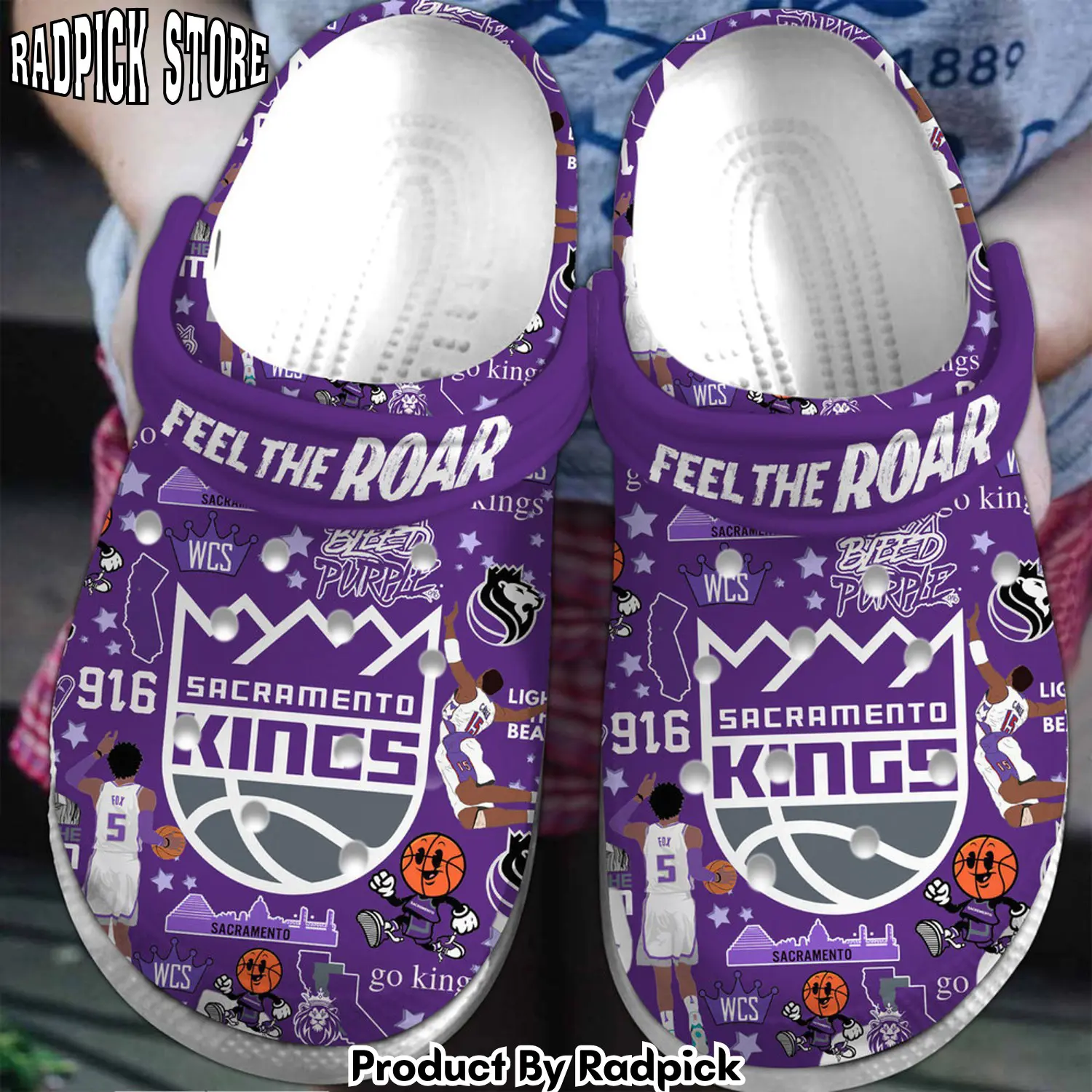 Radpick premium sacramento kings nba sport clogs shoes comfortable for men women 3no rp6522135